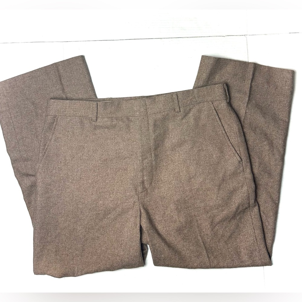 Vintage Sears Contemporary Lines Men’s 37 X 27 Wool Brown Dress‎ Pant Pleated